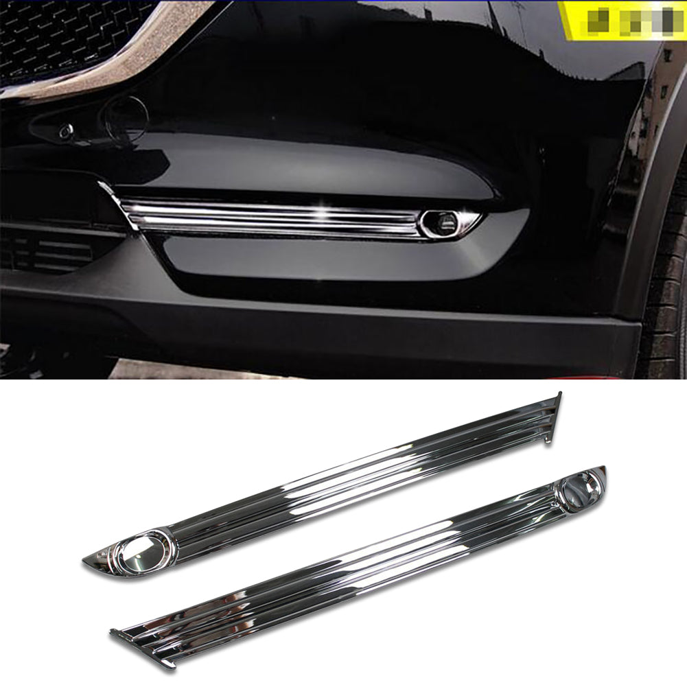 Fit For Mazda 2017 2018 2019 2020 2021 CX-5 CX5 Sport/Touring Model Chrome Front Fog Light Lamp Cover Bezel Trim (Just fit No fog light Model)