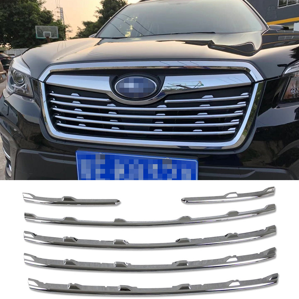 Fit for Subaru Forester 2019 2020 2021 Front Grill Grille Cover Trim Chrome