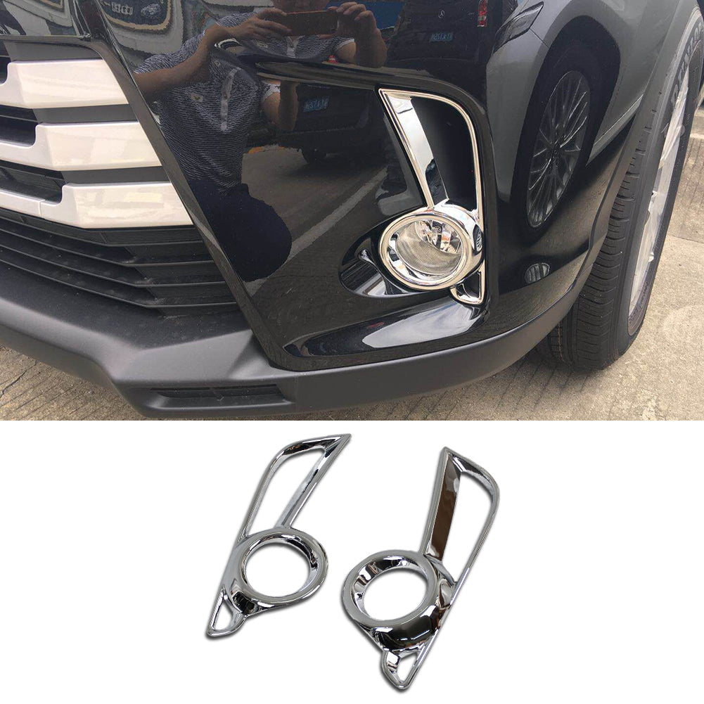 Fit For Toyota New Highlander 2018 2019 Chrome Front Fog Light Lamp Cover Trims