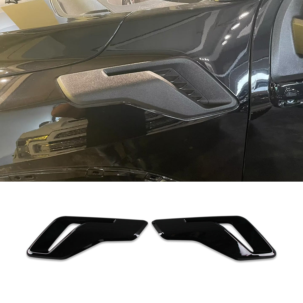 Ford F-150 2021 2022 2023 F150 Front Side Fender Vent Air Outlet Bezel Cover Trims Carbon Fiber Pattern