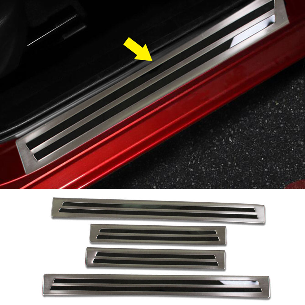 Fit for 2019 2020 2021 Mazda 3 Axela Sedan Outside Door Sill Scuff Plate Guard Cover Trims Stainless Steel