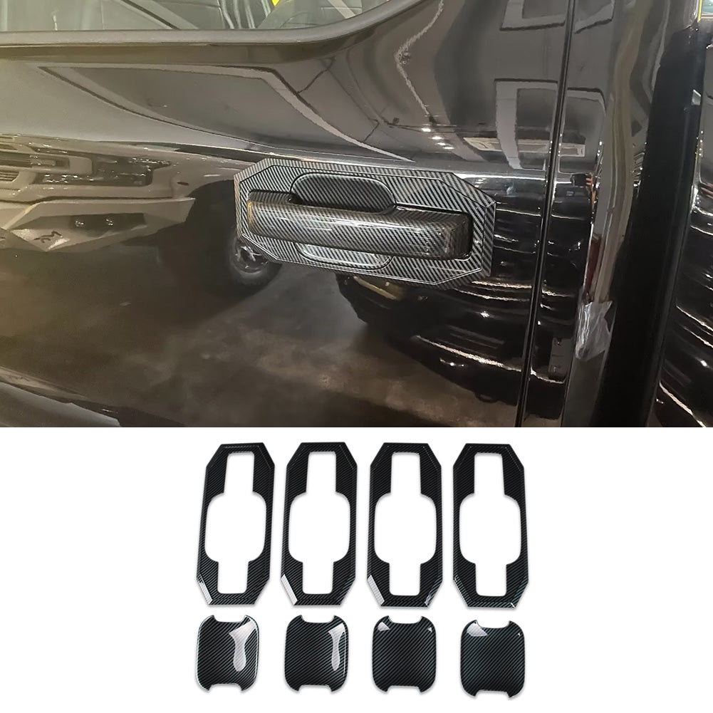 Ford F-150 2021 2022 2023 F150 Door Handle Bowl Cover Trims Carbon Fiber Pattern