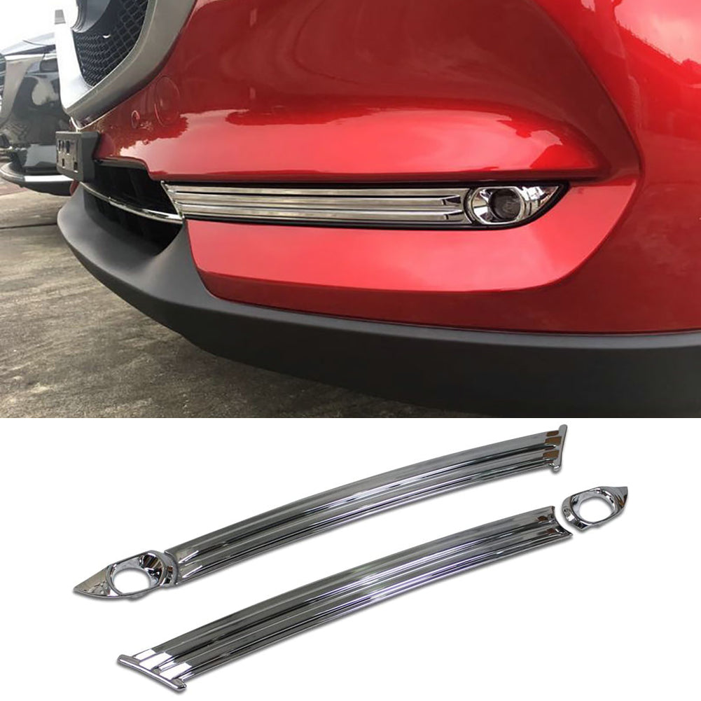 Fit For Mazda 2017 2018 2019 2020 2021 CX-5 CX5 Grand Touring/Grand Select Model Chrome Front Fog Light Lamp Cover Bezel Trim
