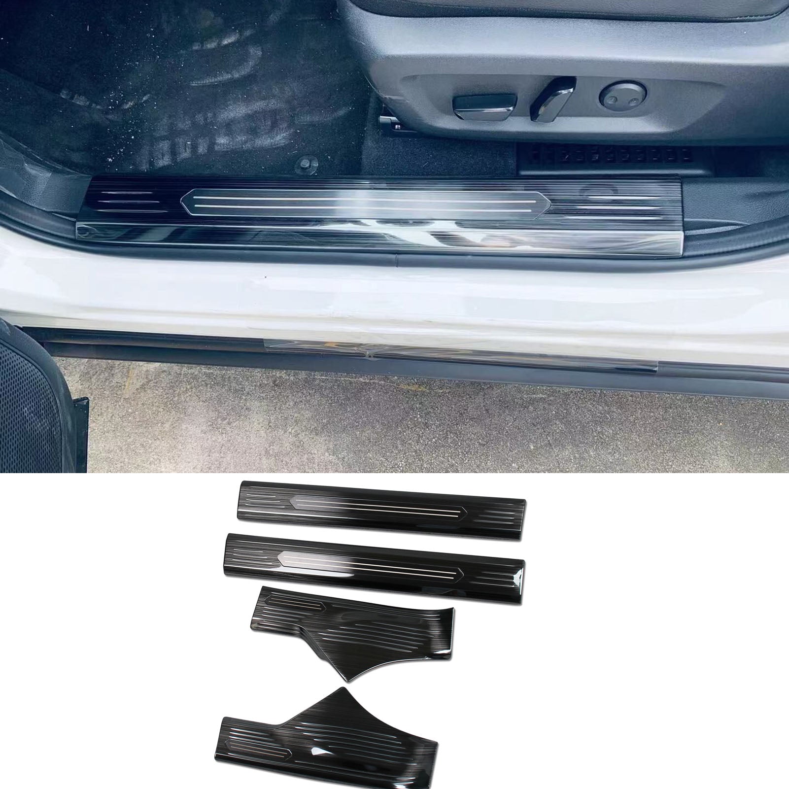 Fit for Nissan Rogue 2021 Door Sill Scuff Plate Guard Cover Trims Stainless Steel