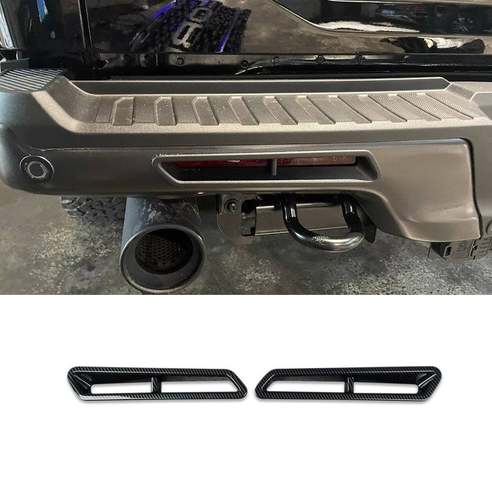 Ford F-150 2021 2022 2023 F150 Rear Fog Light Cover Trims Carbon Fiber Pattern