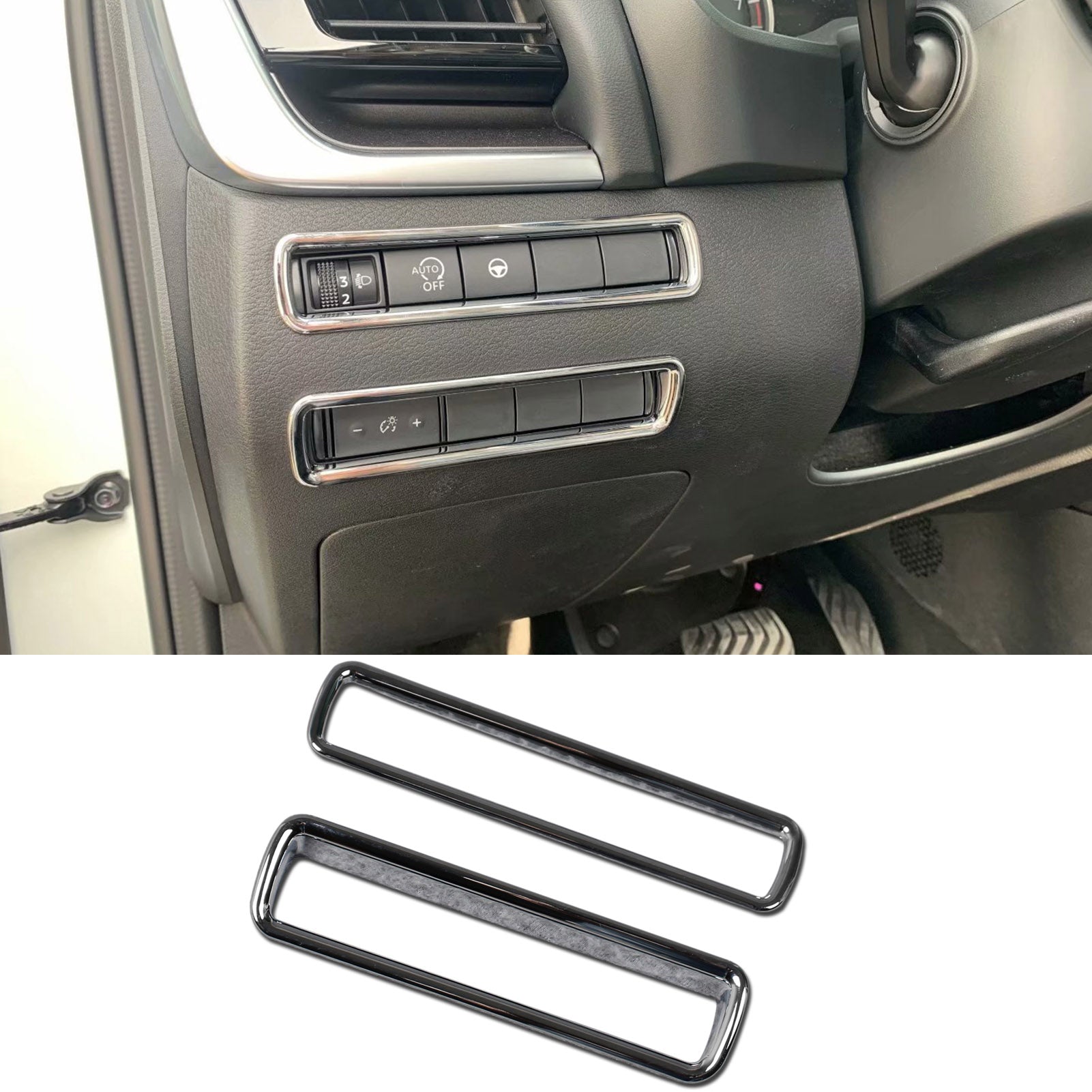 Fit for Nissan New Rogue 2021 2022 Headlight Lamp Switch Control Odometer Button Cover Trims