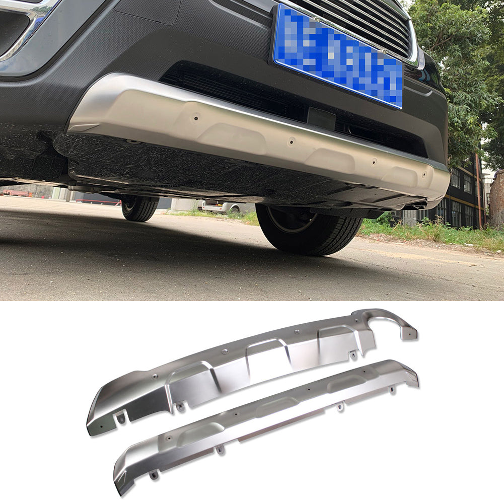 Fit For Subaru 2019 2020 2021 Forester Front + Rear Bumper Guard Protector Plate Cover Trims Stainless Steel