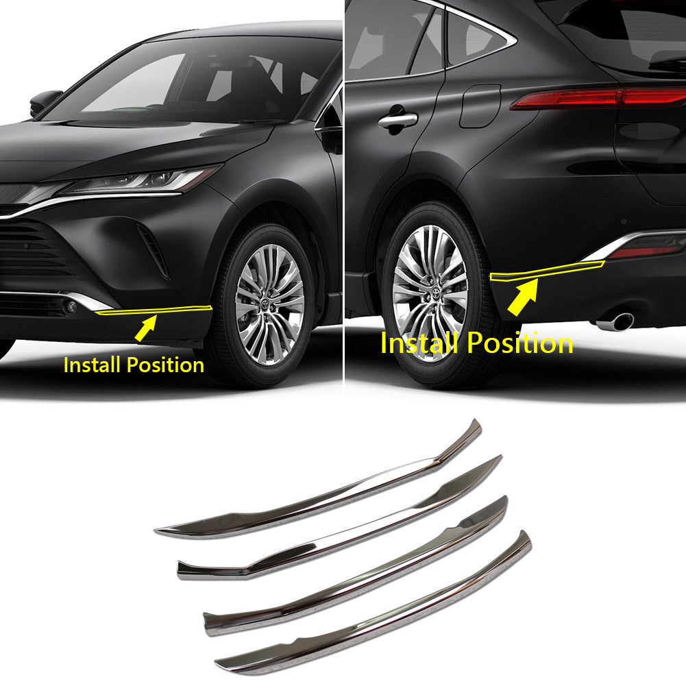 Fit for Toyota VENZA 2021 2022 2023 2024 Front+Rear Bumper Corner Protection Cover Trims