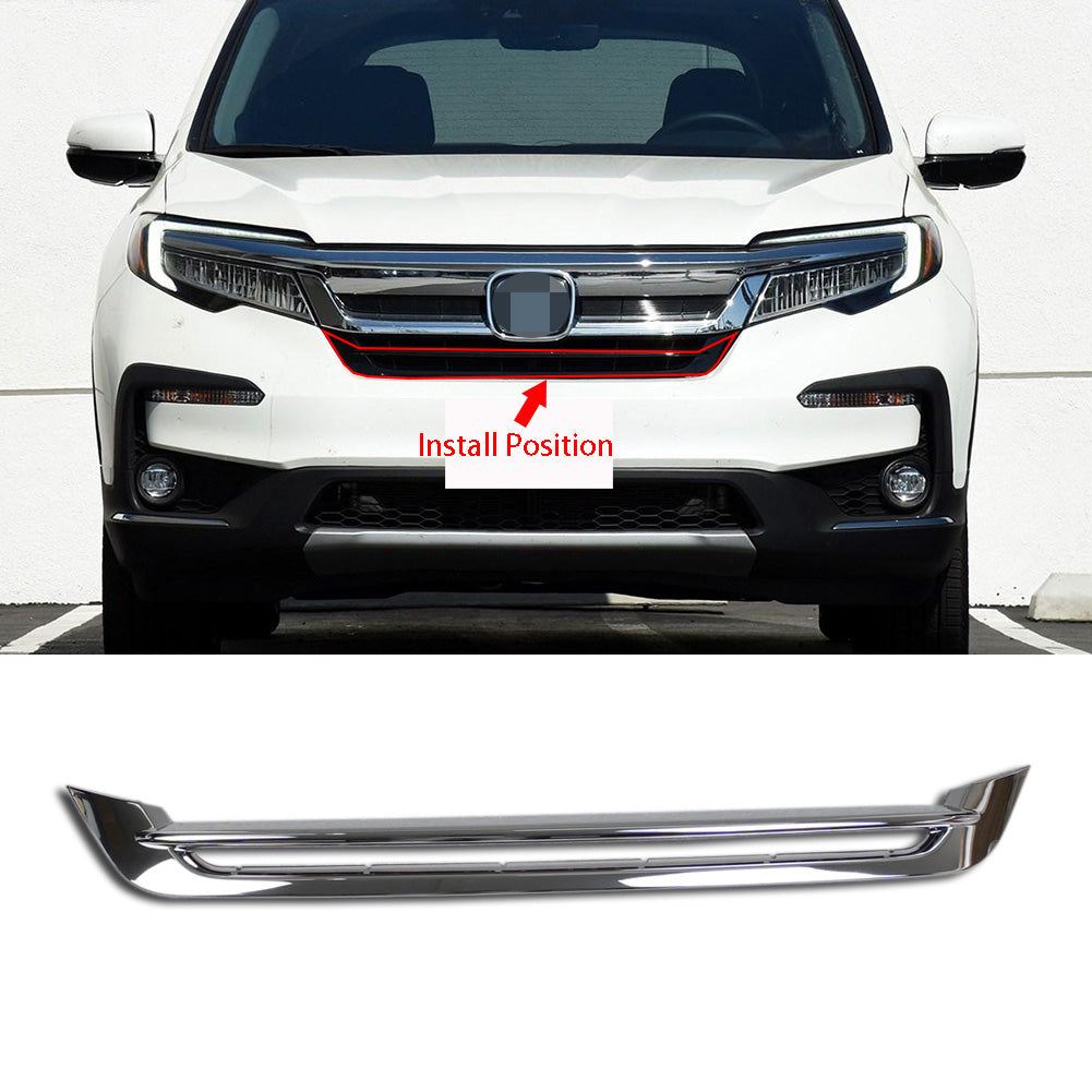 Fit For Honda New Pilot 2019 2020 2021 Front Grill Grille Cover Trim Chrome