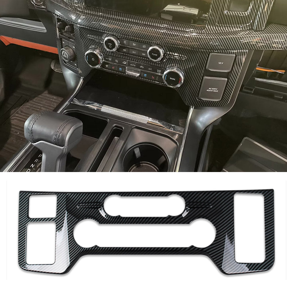 Fit for Ford F-150 2021 2022 2023 F150 Front Dashboard Panel Cover Trims Carbon Fiber Pattern (Air Conditioner Switch Panel Cover)