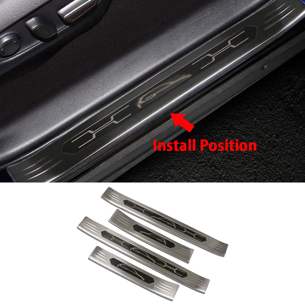 Fit for Toyota VENZA 2021 2022 2023 2024 Outside Door Sill Scuff Plate Guard Cover Trim Sport Style Stainless Steel