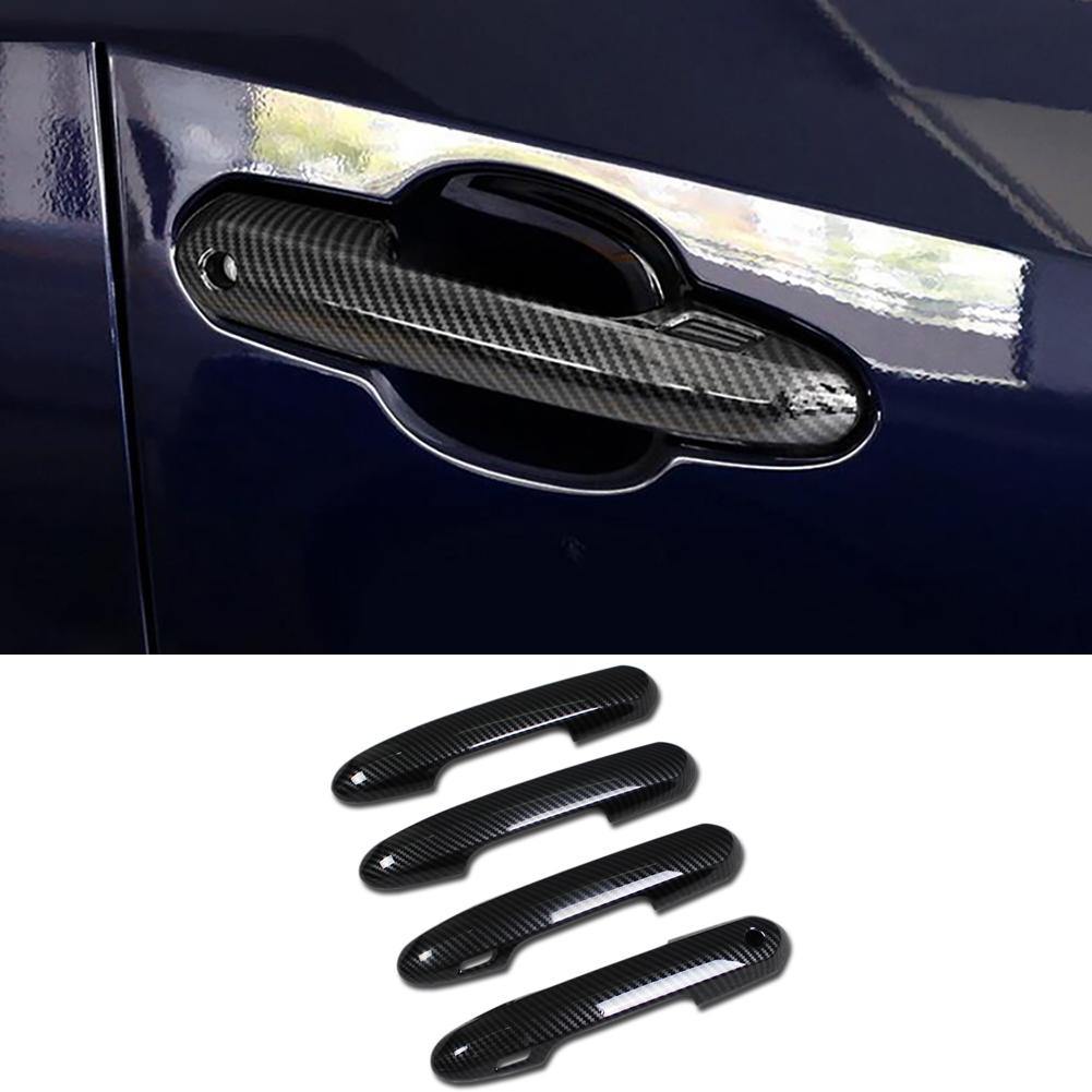 Fit for Toyota New RAV4 2019 2020 2021 2022 Door Handle Cover Trims ABS Carbon Fiber Black - beautost