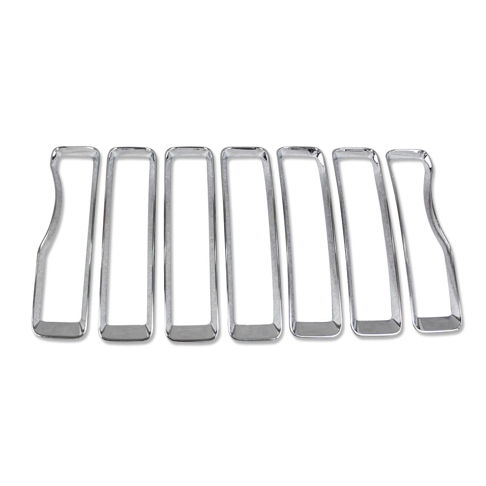 Fit For Jeep Wrangler 2018 2019 2020 2021 2022 Front Grill Grille Cover Trim Chrome