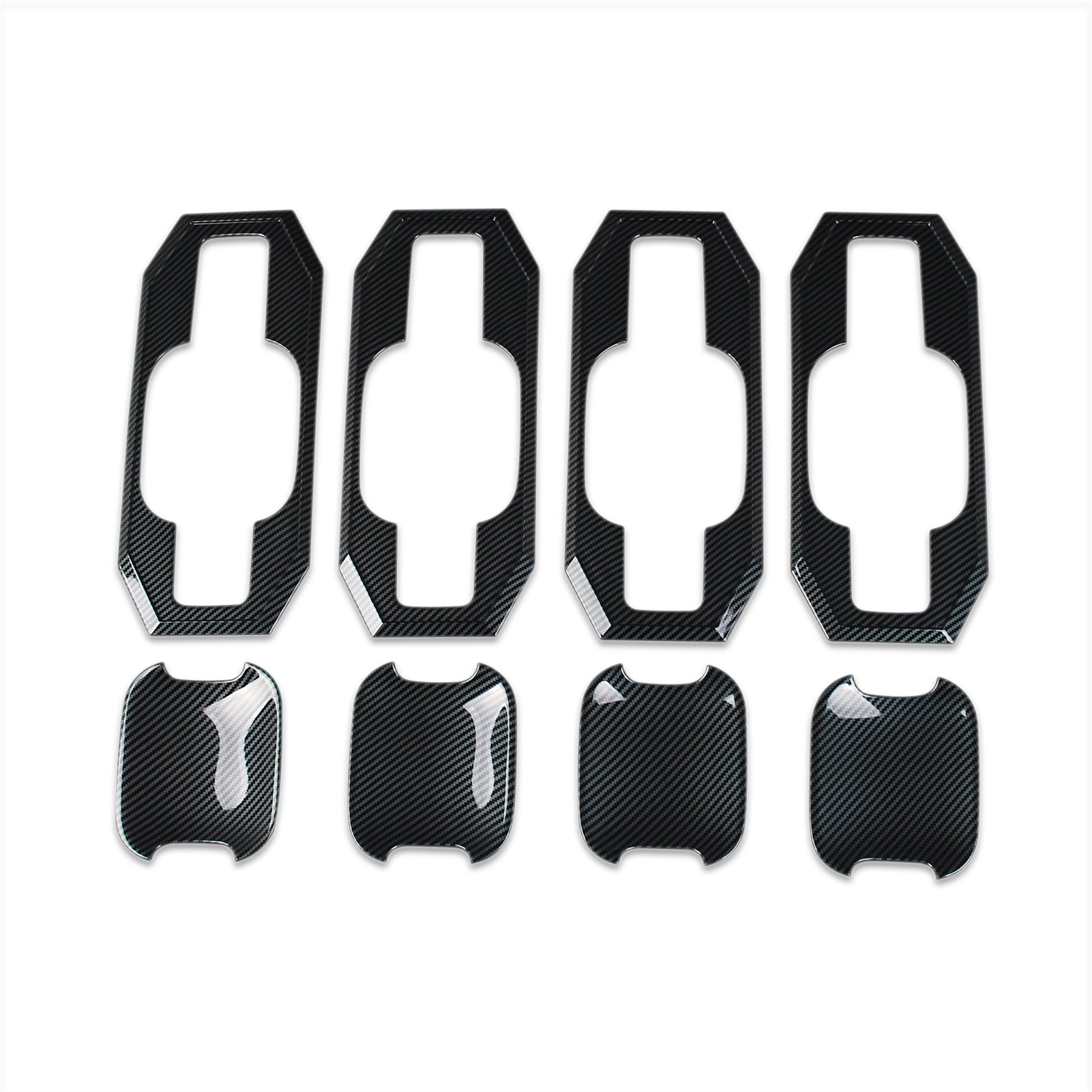 Ford F-150 2021 2022 2023 F150 Door Handle Bowl Cover Trims Carbon Fiber Pattern