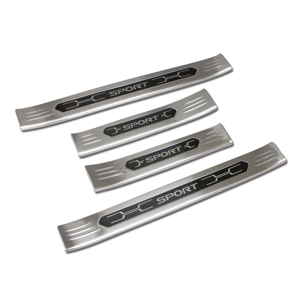 Fit for Toyota New RAV4 2019 2020 2021 2022 Outside Door Sill Scuff Plate Guard Cover Trim Sport Style Stainless Steel (Silver) - beautost