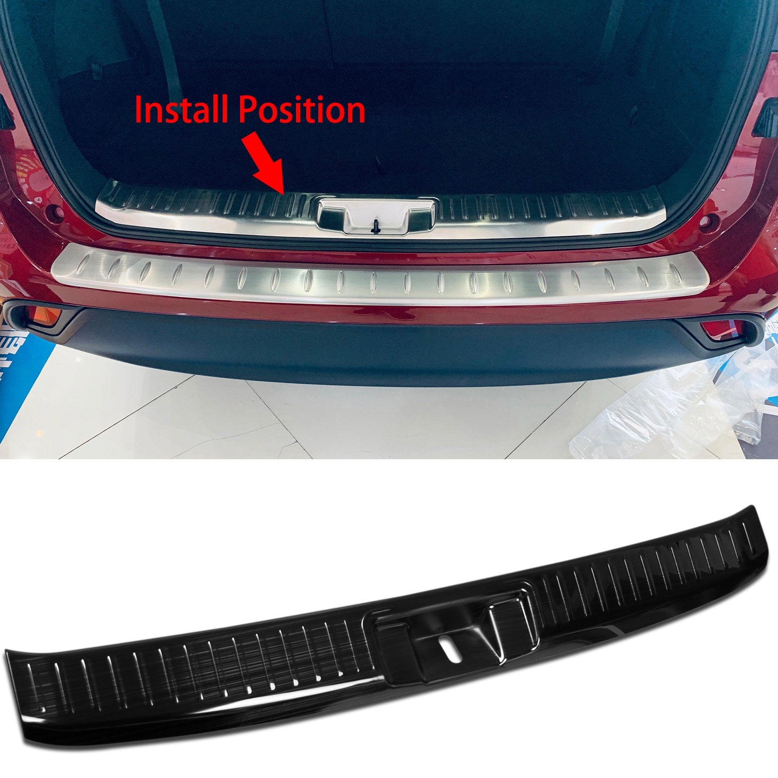 Fit for Toyota New Highlander 2020 2021 2022 Rear Inside Bumper Sill Plate Guard Cover Trim Stainless Steel