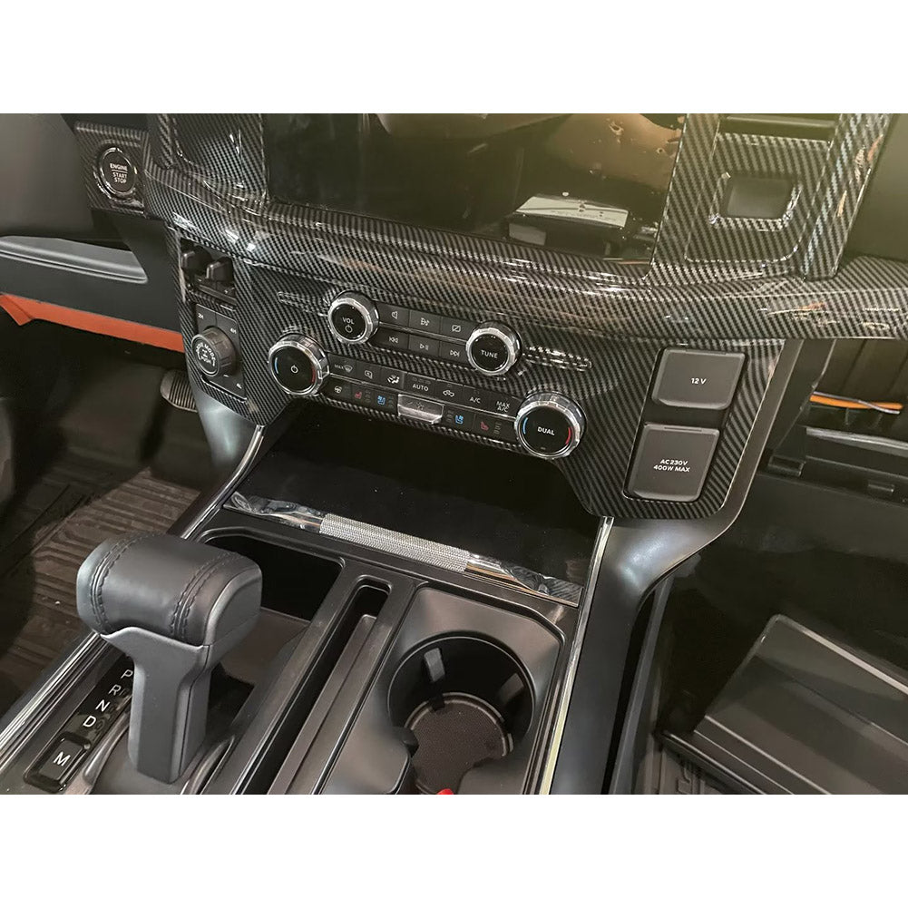 Fit for Ford F-150 2021 2022 2023 F150 Front Dashboard Panel Cover Trims Carbon Fiber Pattern (Air Conditioner Switch Panel Cover)