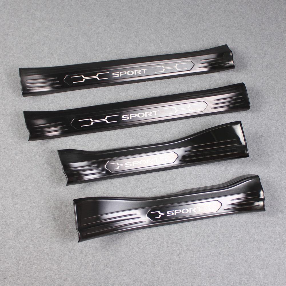 Fit for Toyota New RAV4 2019 2020 2021 2022 Inside Door Sill Scuff Plate Guard Cover Trims Stainless Steel (Black) - beautost