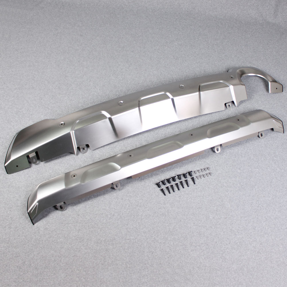 Fit For Subaru 2019 2020 2021 Forester Front + Rear Bumper Guard Protector Plate Cover Trims Stainless Steel