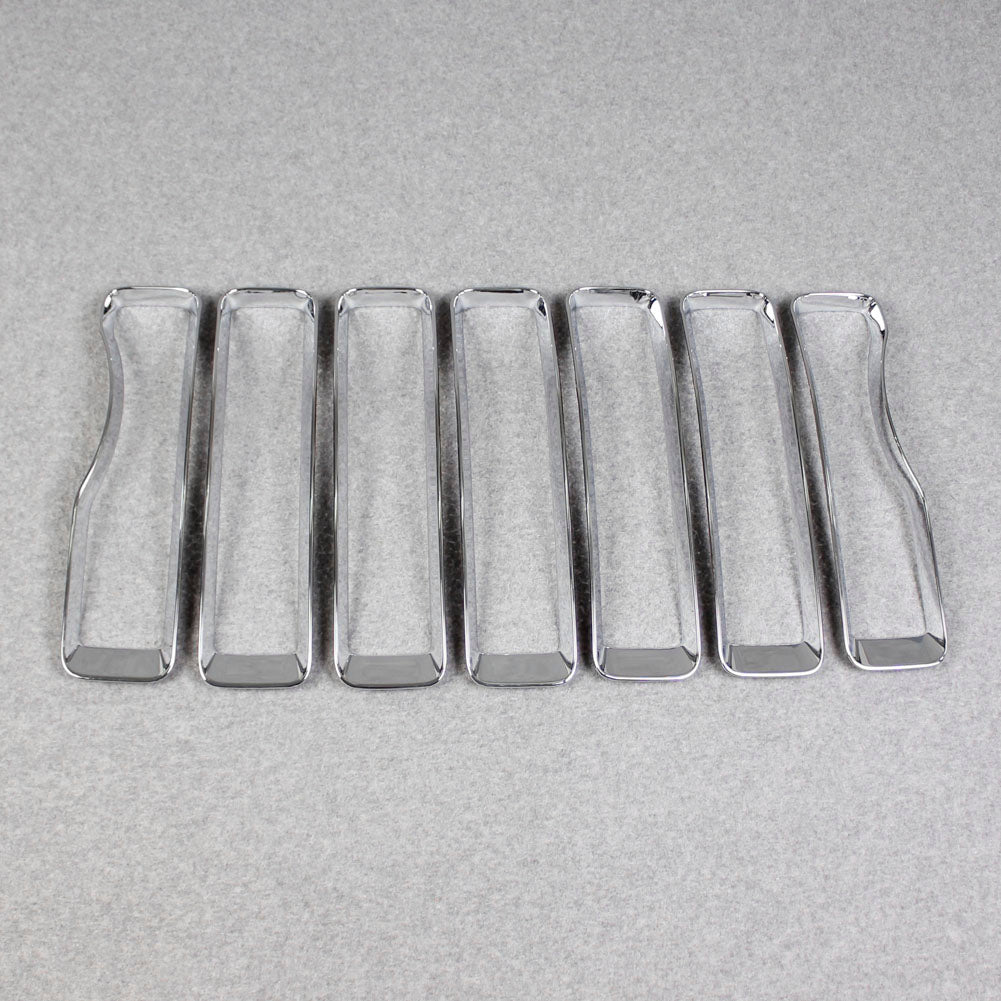 Fit For Jeep Wrangler 2018 2019 2020 2021 2022 Front Grill Grille Cover Trim Chrome