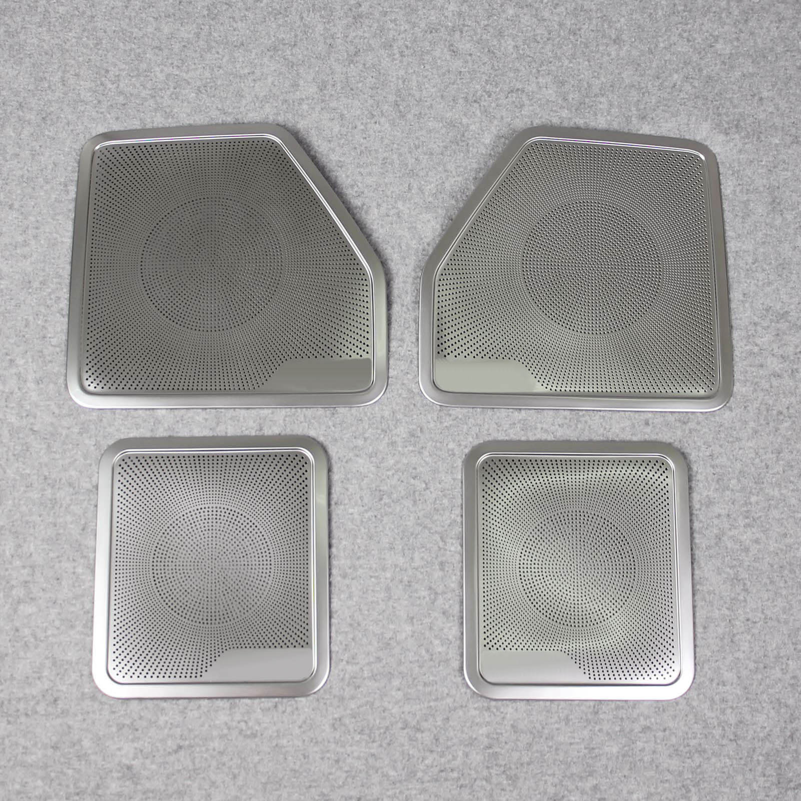 For Ford F-150 2015 2016 2017 2018 2019 2020 Interior 4 Door Sound Speaker Cover Trims Stainless Steel