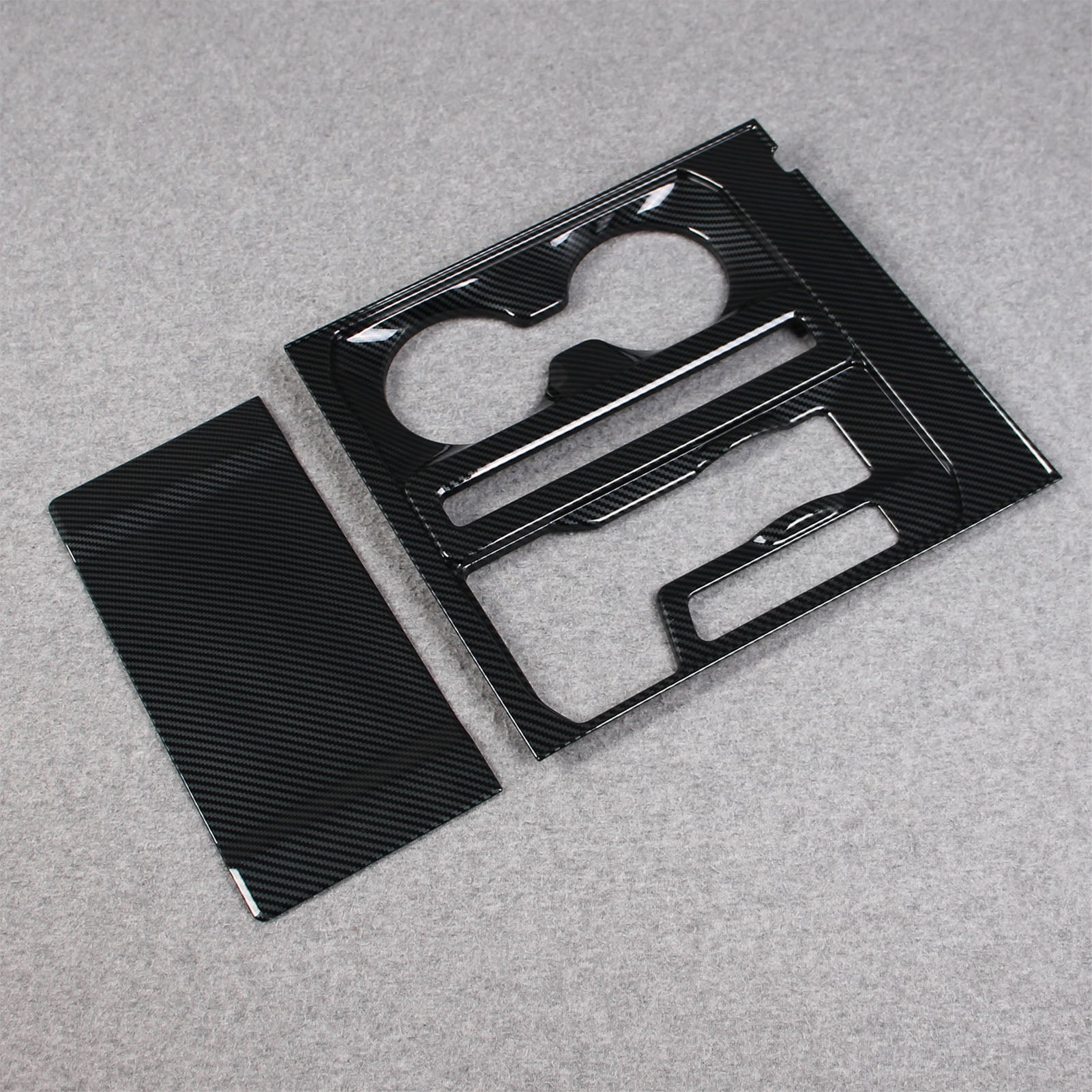  Ford F-150 2021 2022 2023 F150 Front Center Console Dashboard Panel Cup Holder Cover Trims Carbon Fiber Pattern