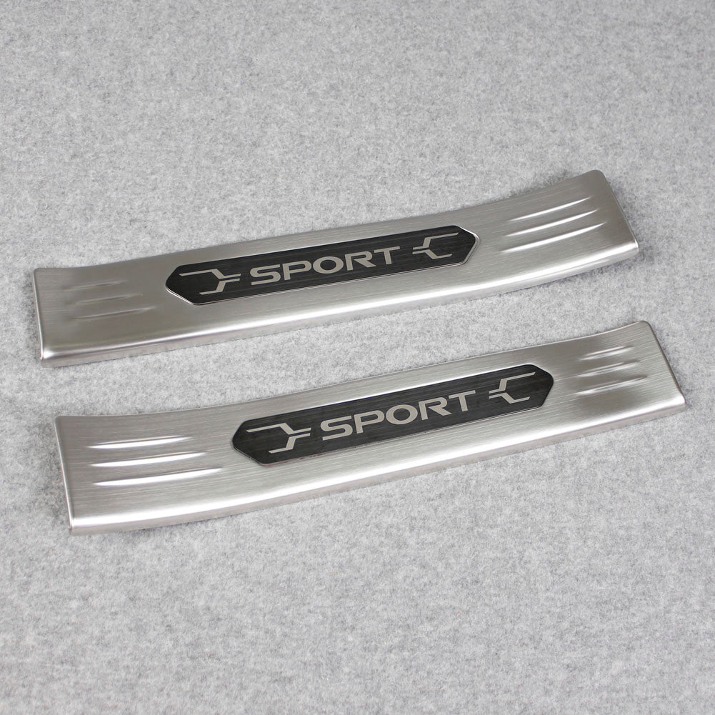 Fit for Toyota New RAV4 2019 2020 2021 2022 Outside Door Sill Scuff Plate Guard Cover Trim Sport Style Stainless Steel (Silver) - beautost