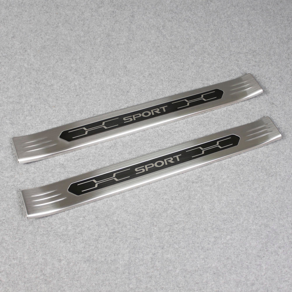 Fit for Toyota New RAV4 2019 2020 2021 2022 Outside Door Sill Scuff Plate Guard Cover Trim Sport Style Stainless Steel (Silver) - beautost