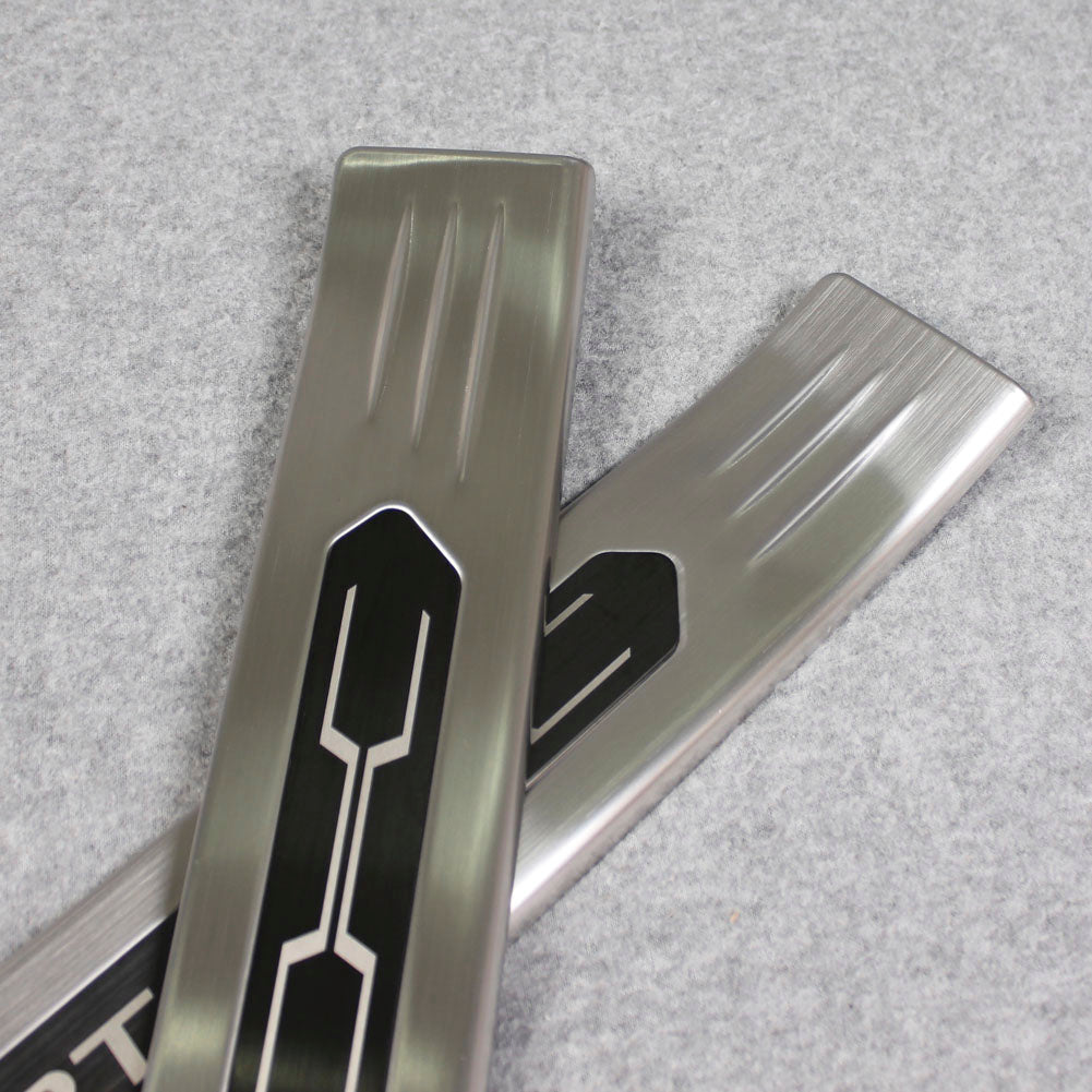 Fit for Toyota New RAV4 2019 2020 2021 2022 Outside Door Sill Scuff Plate Guard Cover Trim Sport Style Stainless Steel (Silver) - beautost