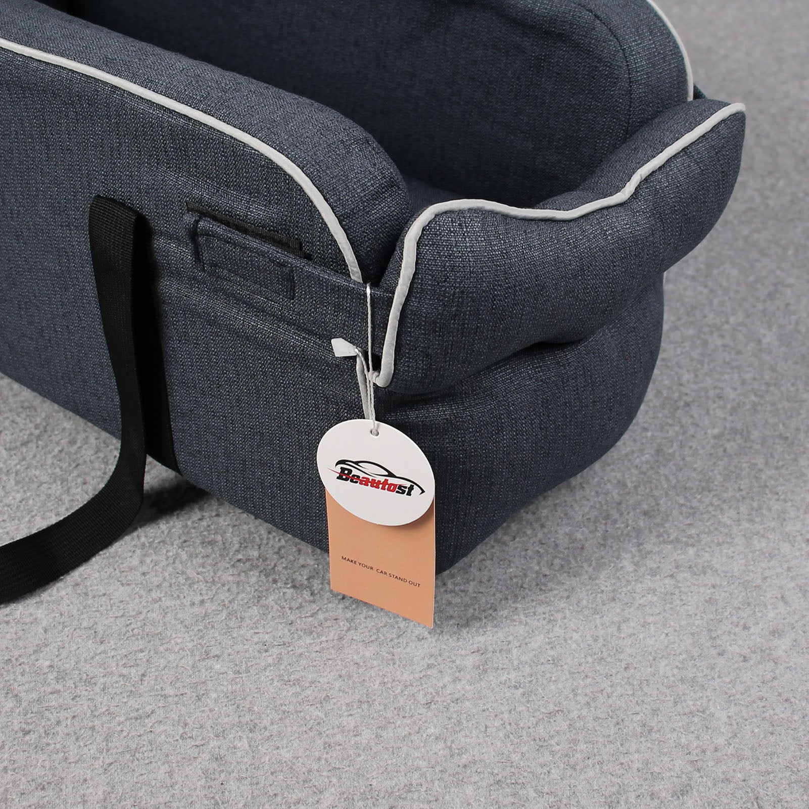 For Most Car Deluxe Interactive Pet Seat,Gearking Armrest Seat for Dog,Interactive Dog Console Car Seat with Safety Tethers