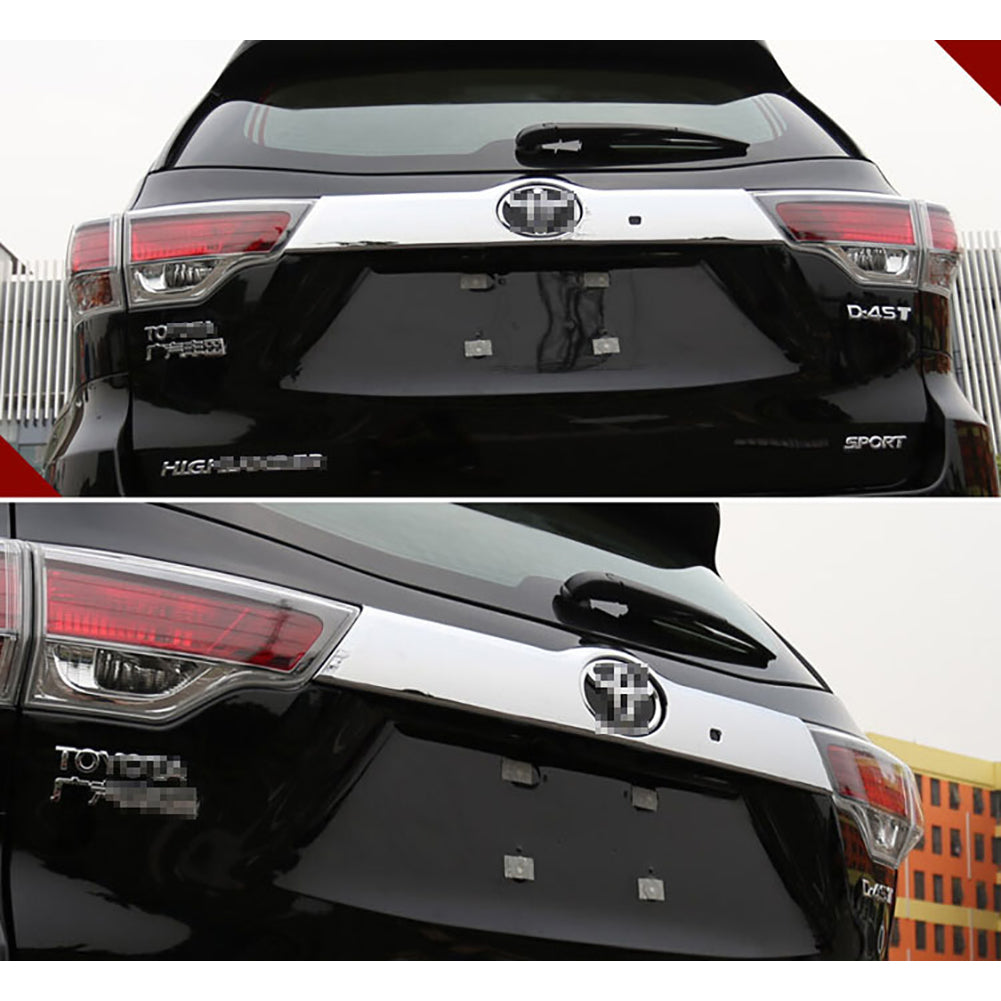 Fit For Toyota Highlander 2016 2017 2018 2019 With Tail Gate Switch Hole Chrome Rear Trunk Lid Molding Trim