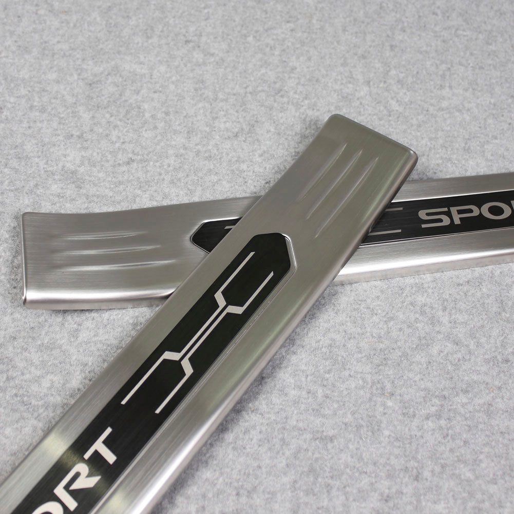 Fit for Toyota New RAV4 2019 2020 2021 2022 Outside Door Sill Scuff Plate Guard Cover Trim Sport Style Stainless Steel (Silver) - beautost