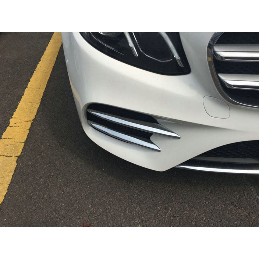 Fit For Mercedes-Benz New E-Class W213 E300 Sedan Sport 2017 2018 2019 2020 Chrome Front Corner Mesh Grill Molding Cover Trim