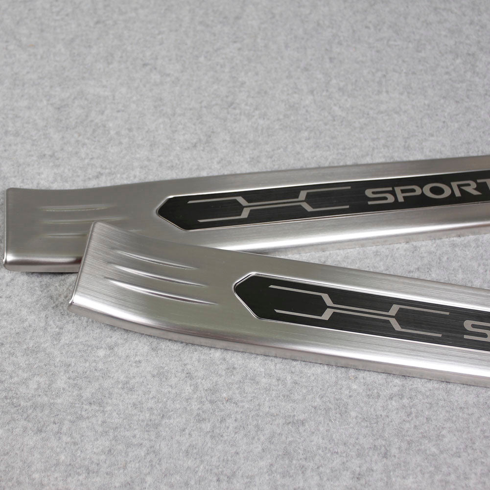 Fit for Toyota New RAV4 2019 2020 2021 2022 Outside Door Sill Scuff Plate Guard Cover Trim Sport Style Stainless Steel (Silver) - beautost