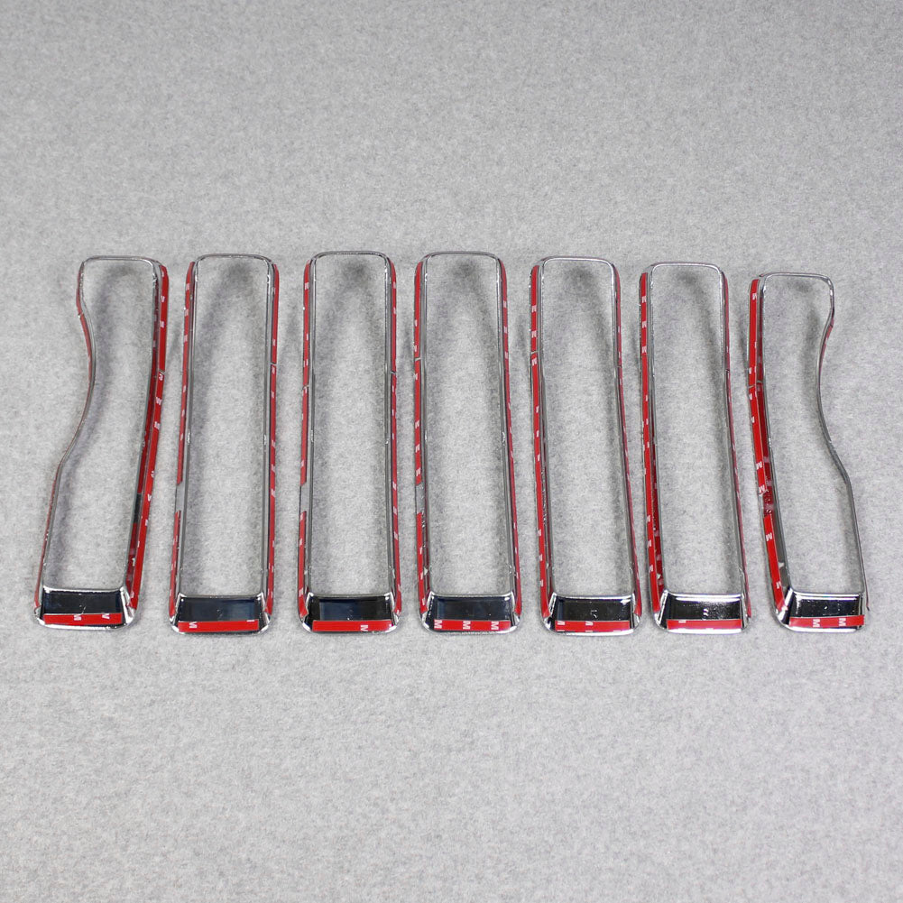 Fit For Jeep Wrangler 2018 2019 2020 2021 2022 Front Grill Grille Cover Trim Chrome