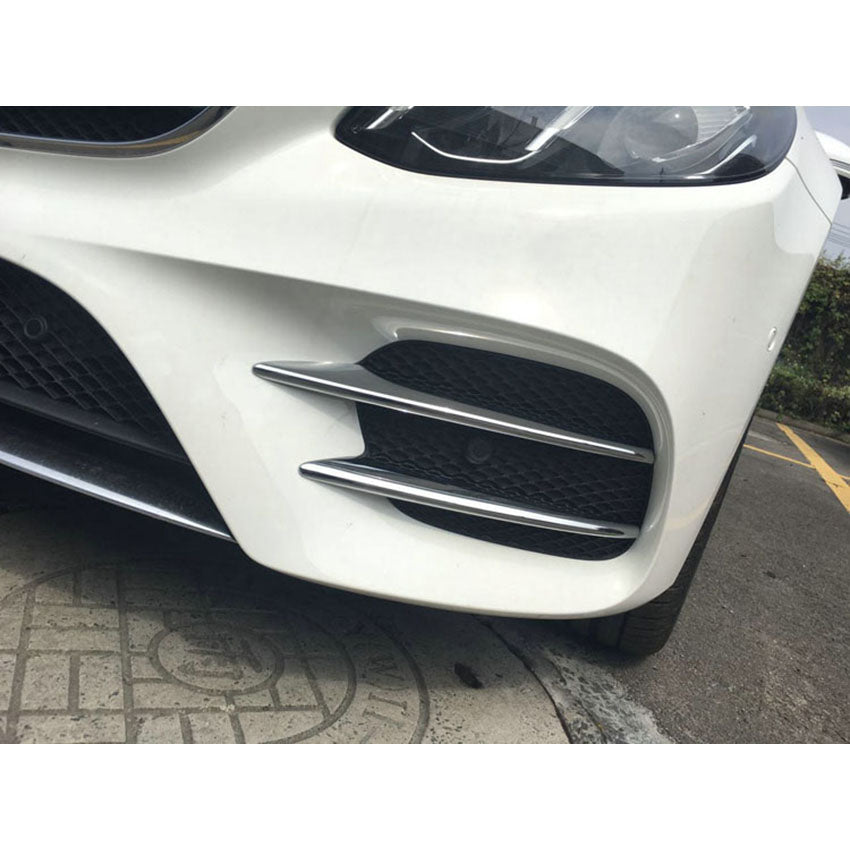 Fit For Mercedes-Benz New E-Class W213 E300 Sedan Sport 2017 2018 2019 2020 Chrome Front Corner Mesh Grill Molding Cover Trim