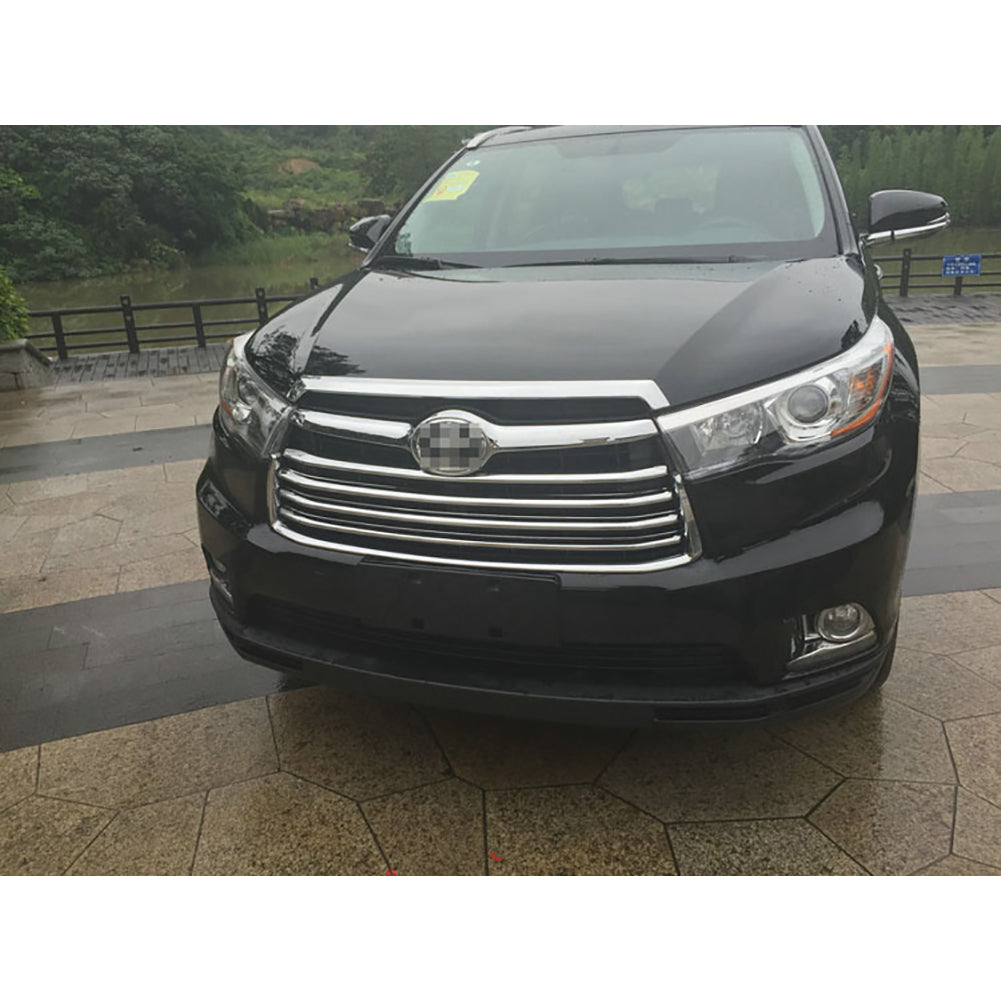 Fit for Toyota Highlander 2015 2016 2017 2018 2019 Chrome Front Hood Grill Cover Bonnet Trim
