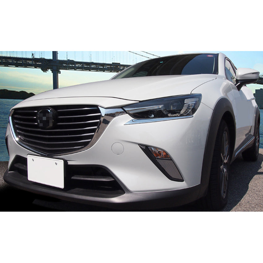 Fit For Mazda CX-3 2016 2017 2018 2019 2020 2021 Chrome Headlight Front Light Lamp Cover Molding Trim