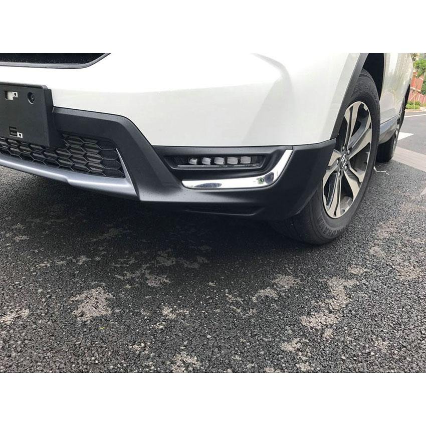 Fit for Honda 2017 2018 2019 CR-V CRV Chrome Front Fog Light Lamp Cover Trim Trims - beautost