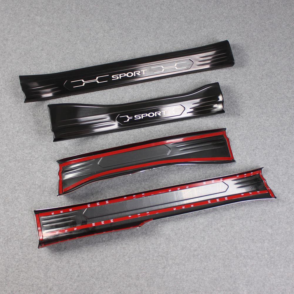 Fit for Toyota New RAV4 2019 2020 2021 2022 Inside Door Sill Scuff Plate Guard Cover Trims Stainless Steel (Black) - beautost