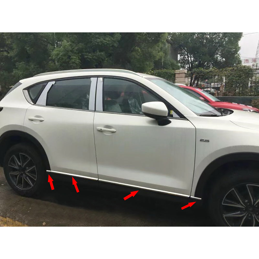 Fit For Mazda 2017 2018 2019 2020 2021 2022 CX-5 CX5 Body Side Door Moulding Overlay Cover Trims Stainless Steel -8PCS