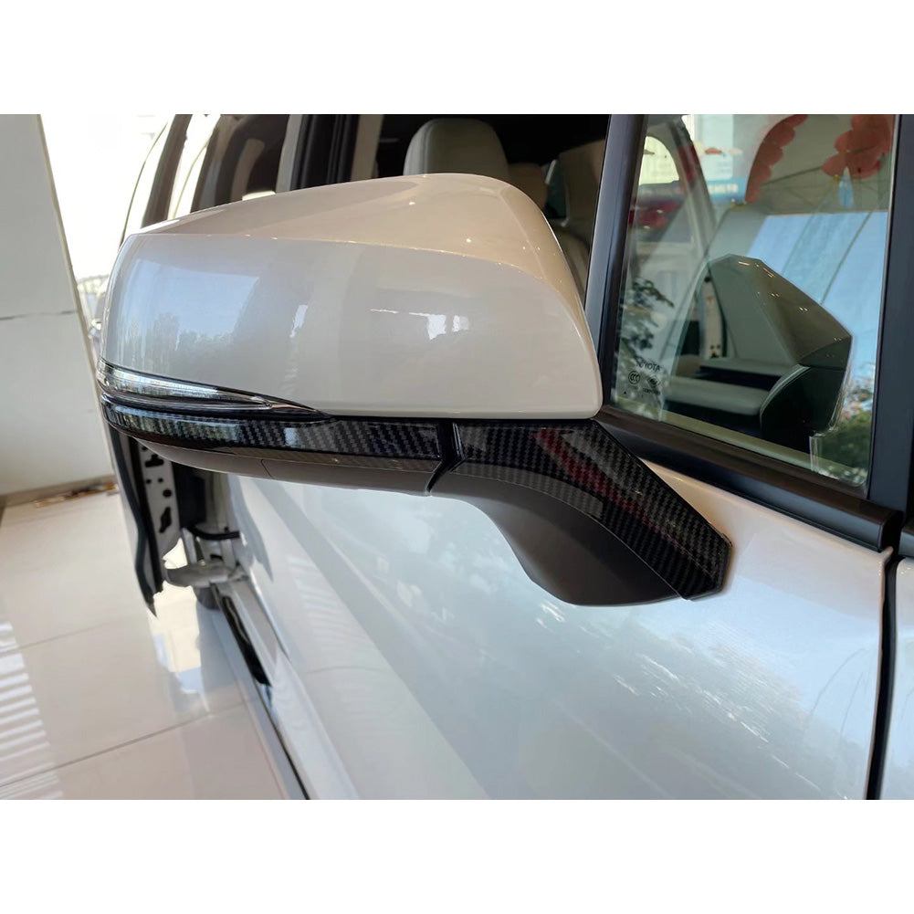 For Toyota Sienna 2021 2022 Rear View Mirror Guard Cover Trims Carbon Fiber Pattern