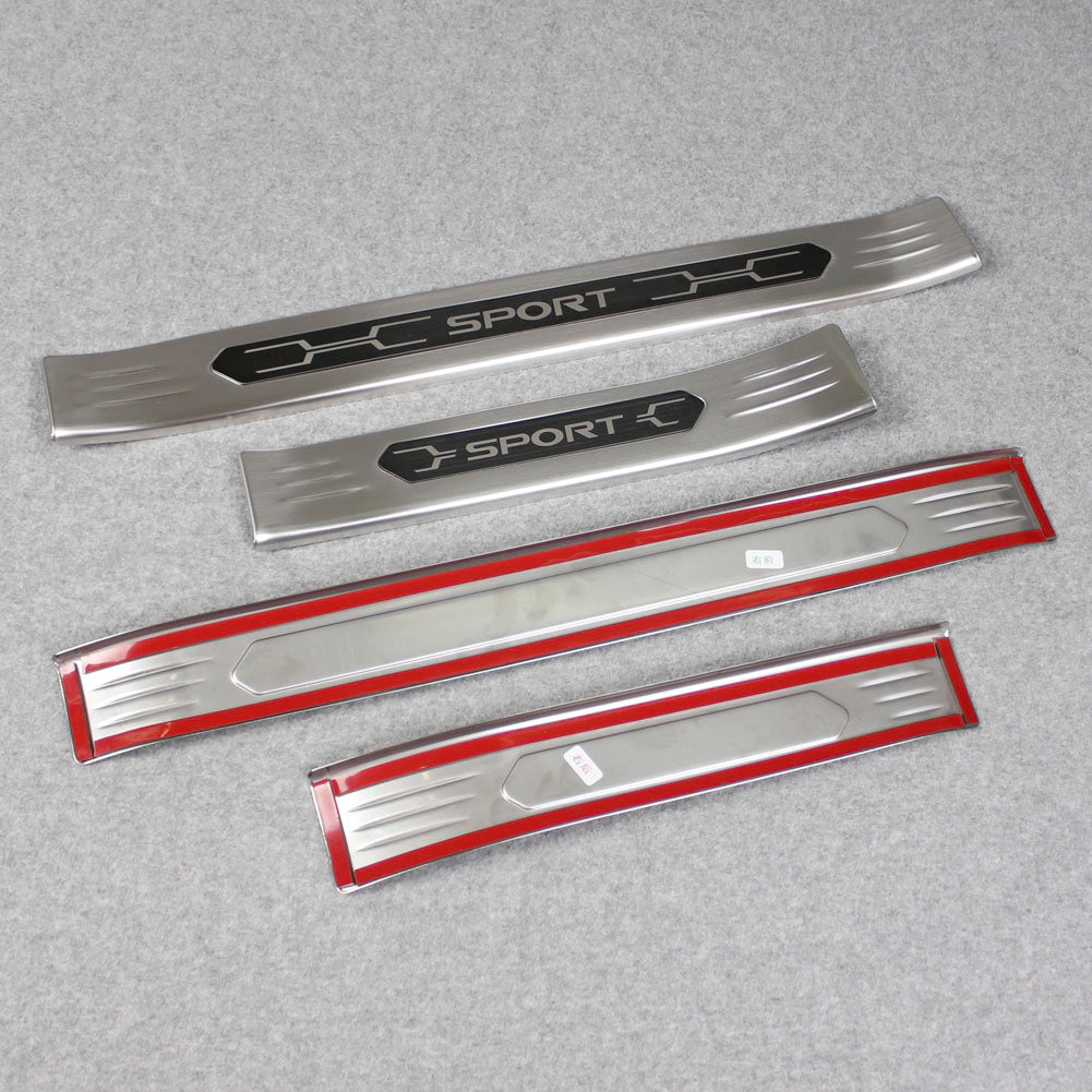 Fit for Toyota New RAV4 2019 2020 2021 2022 Outside Door Sill Scuff Plate Guard Cover Trim Sport Style Stainless Steel (Silver) - beautost