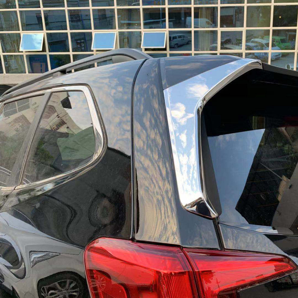 Fit for Subaru Forester 2019 2020 2021 2022 Chrome Rear Spoiler Wing Side Beveled Window Cover Trim