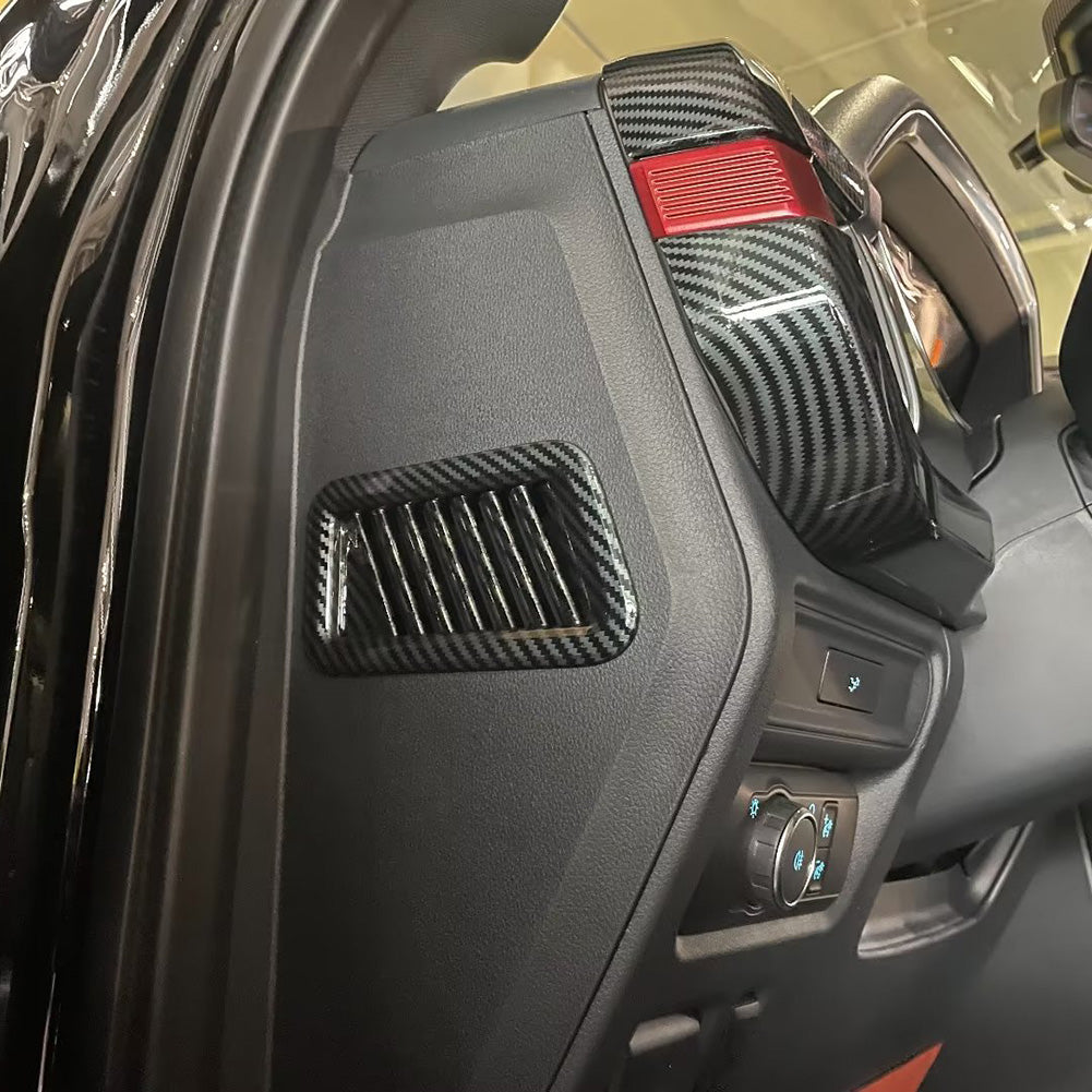 Fit for Ford F-150 2021 2022 2023 F150 Interior Front side Air Condition Vent Outlet Cover Trims Carbon Fiber Pattern