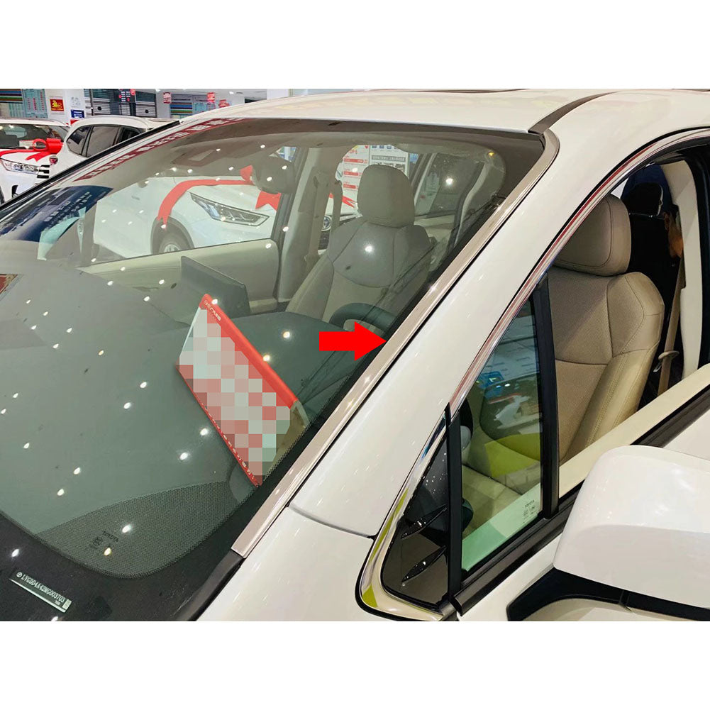 Fit for Toyota 2021 2022 Sienna Windshield Side Beveled Window Cover Trim Stainless Steel