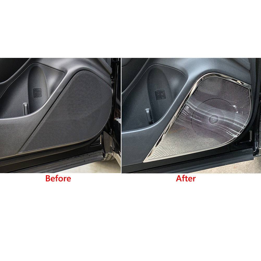 Fit For Subaru 2019 2020 2021 2022 Forester Door Speaker Sound Panel Cover Trims Stainless Steel