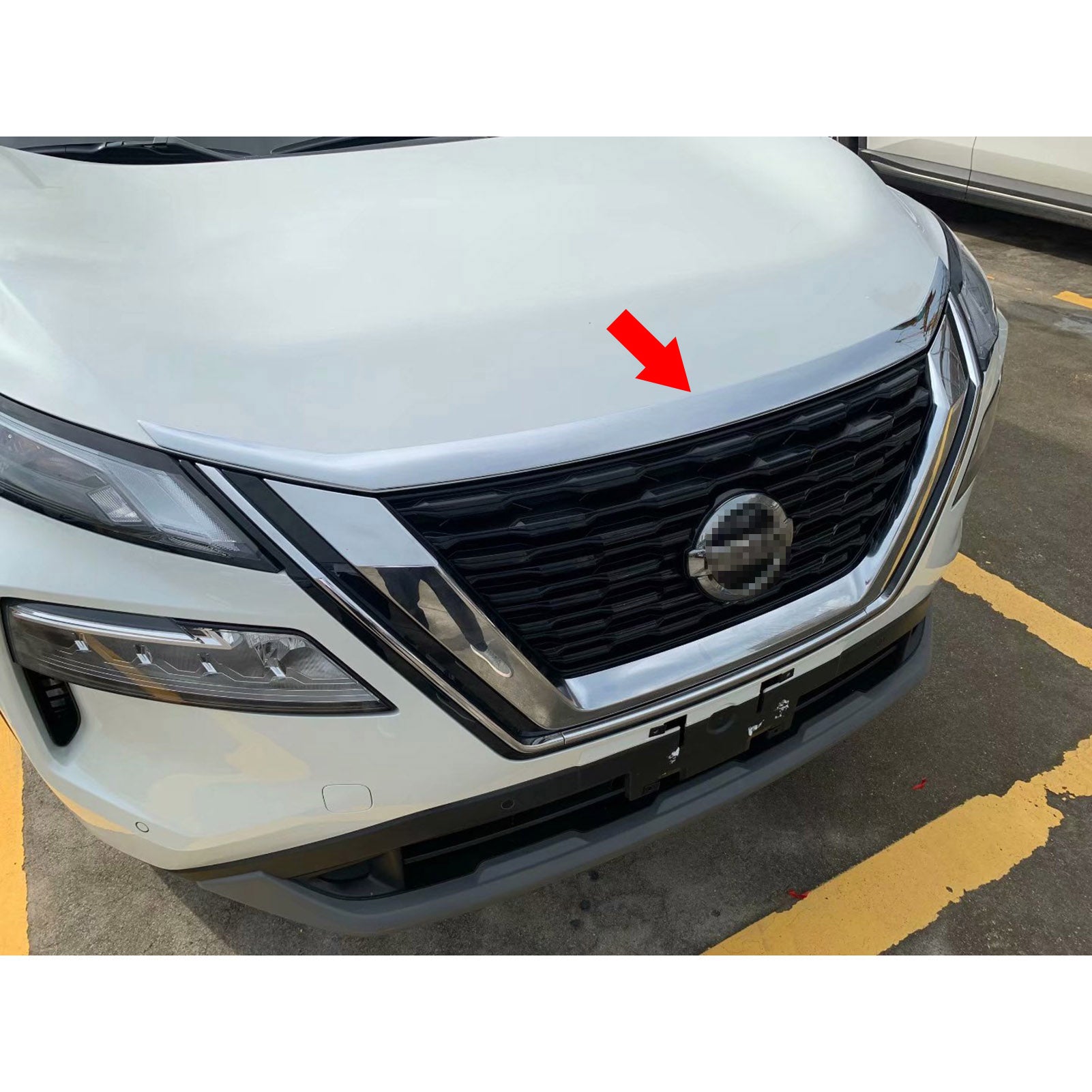 Fit for Nissan New Rogue 2021 2022 Front Hood Grill Cover Bonnet Molding Trim