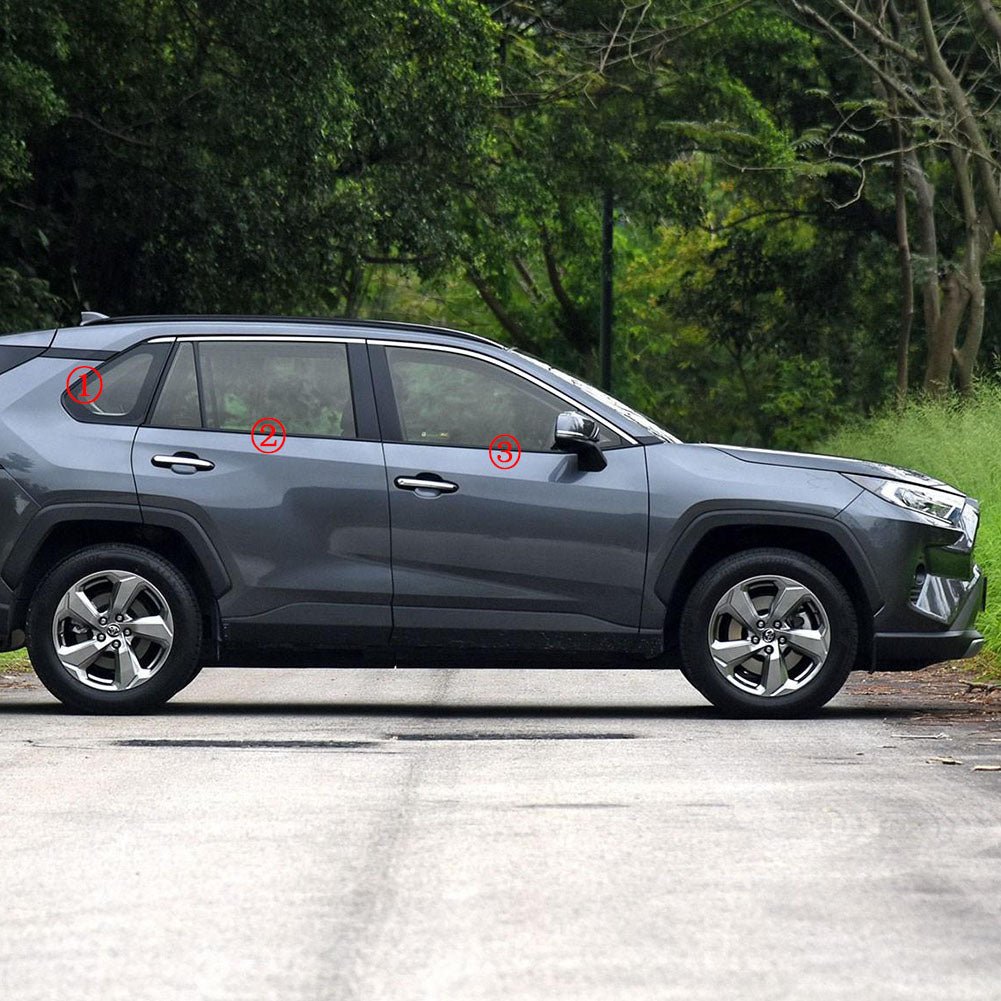 Fit for Toyota New RAV4 2019 2020 2021 2022 Lower Windows Frame Sill Molding Cover Trims Stainless Steel - beautost