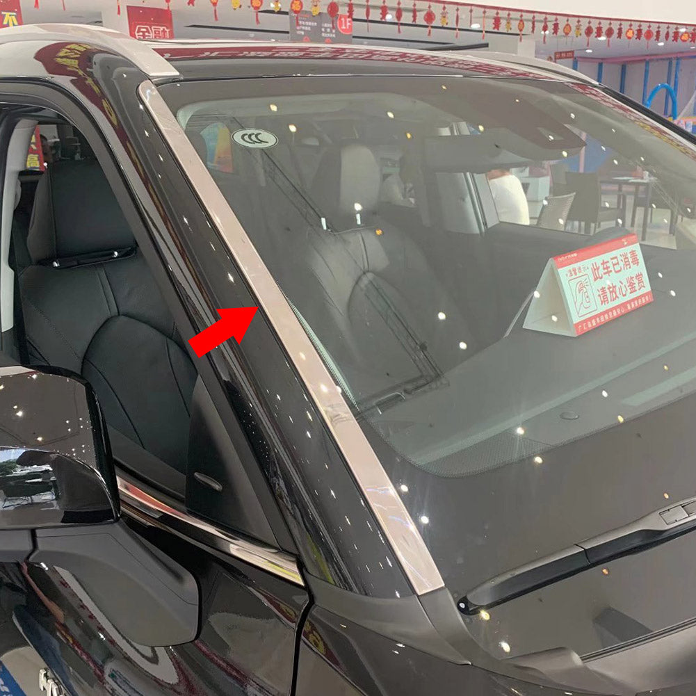 Fit for Toyota Highlander 2020 2021 2022 Windshield Side Beveled Window Cover Trim Stainless Steel